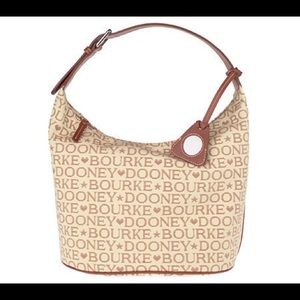 DOONEY AND BOURKE MONOGRAM CANVAS HOBO